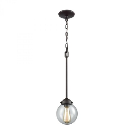 Thomas Beckett 1-Light Pendant in Oil Rubbed Bronze with Clear Glass CN129151